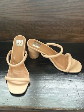 DV by Dolce Vita Blush Nude Double-Strap Block Heel Sandals